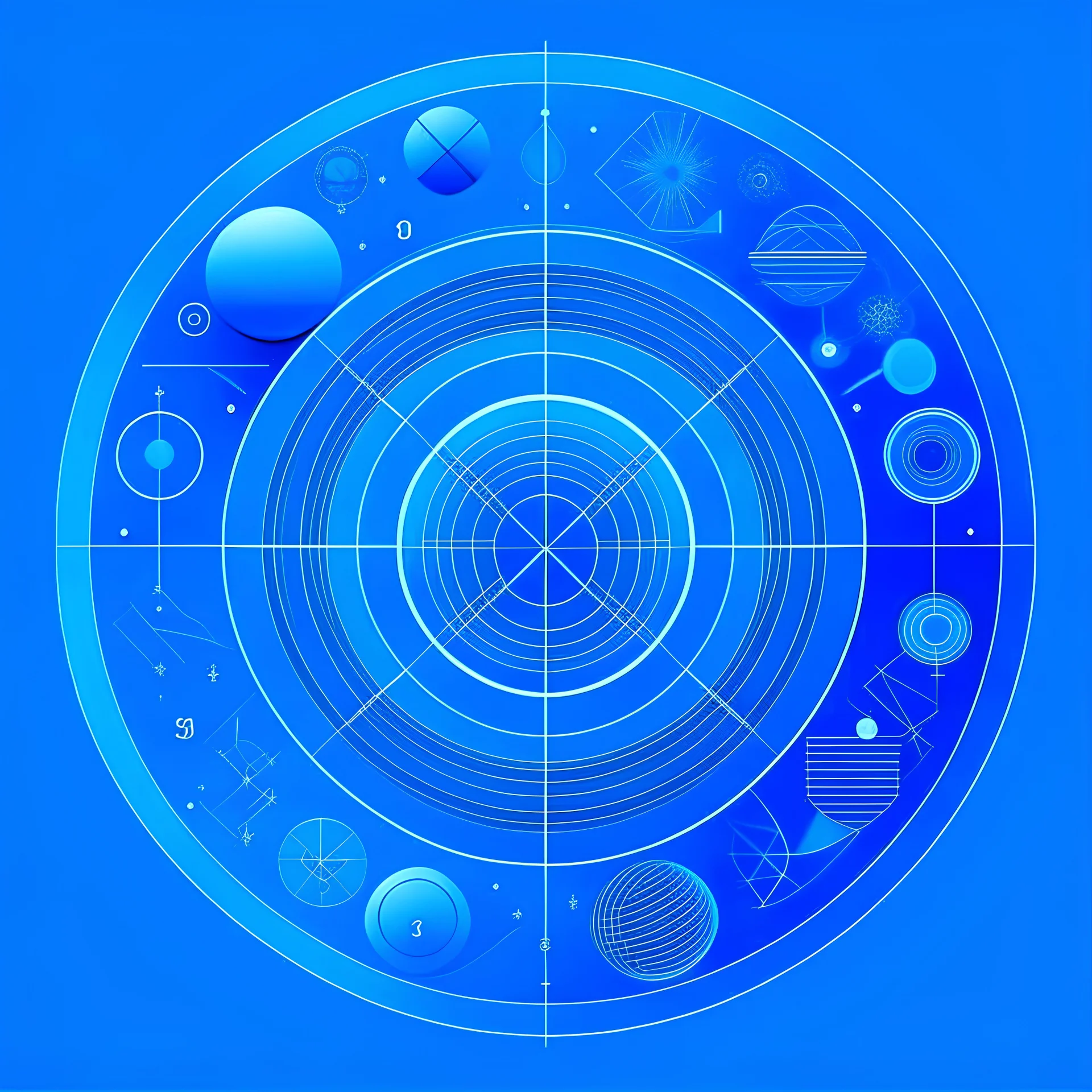 mathematics illustration blue colors