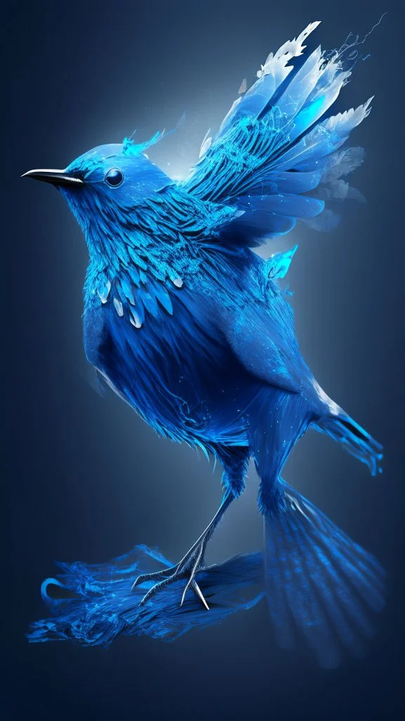 bird made of blue energy