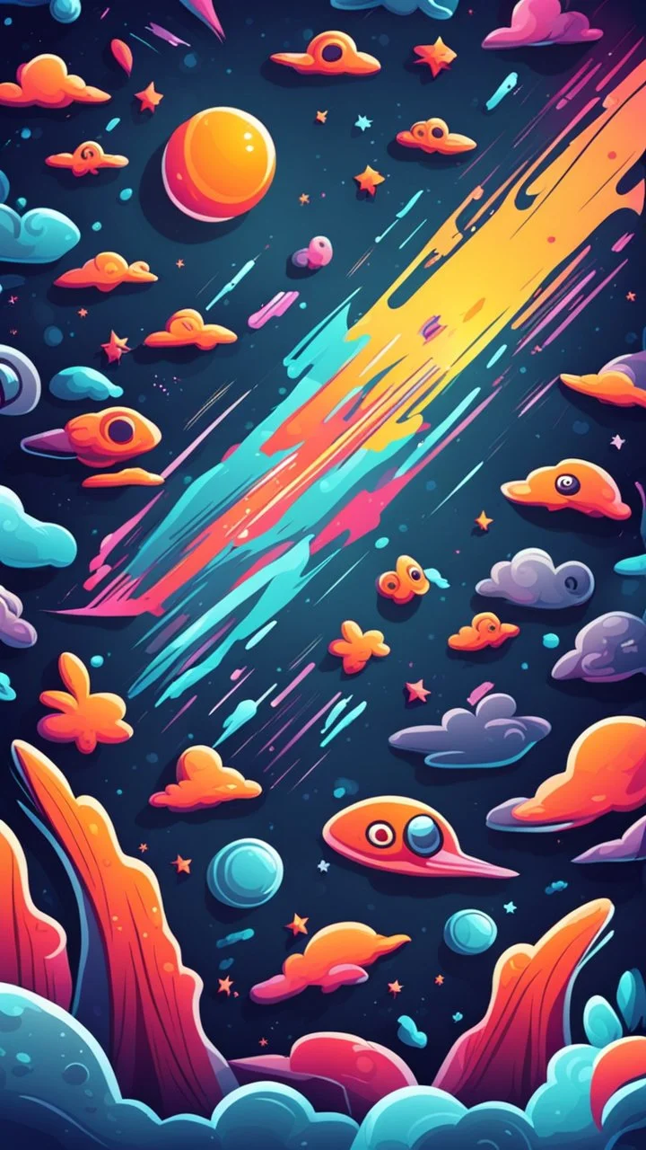 space cartoon stylized background