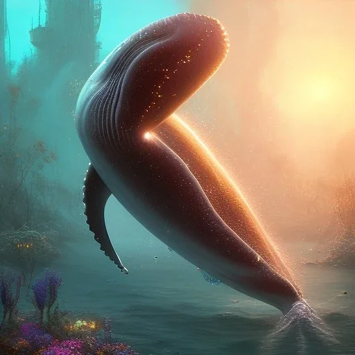 biomorphic whale morphed with electronic wiring and mixed with lighting, mermaid, Nanopunk and Biopunk with cyberpunk look,golden hour,MTG, wonderful ambient colors, hyper realistic, unreal engine 5, 8k, uhd, art by Jarosław Jaśnikowski mixed with Sheila Martin mixed with Fletch mixed with Frank Sun mixed with Anna Dittmann mixed with Alena Aenami.