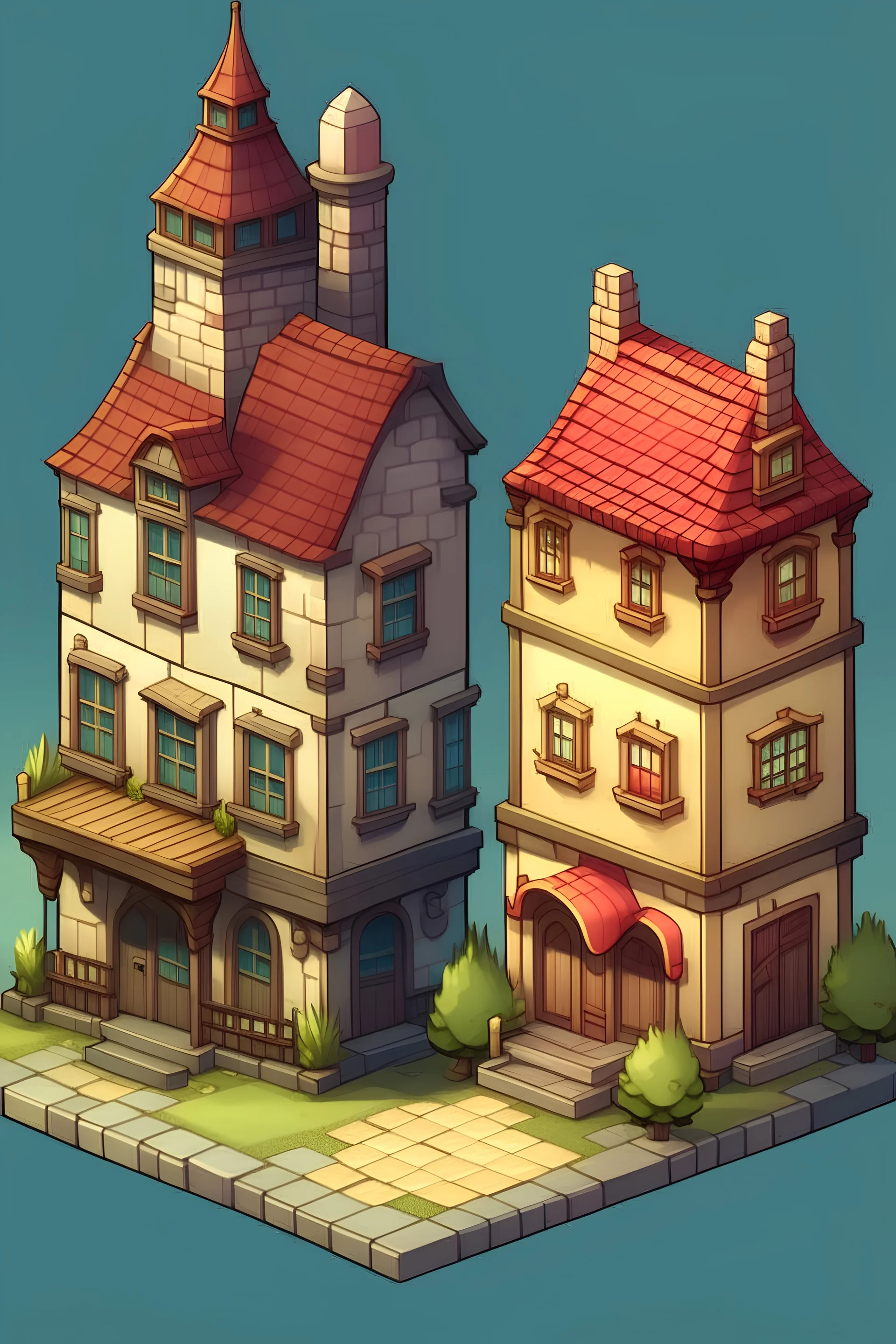 2d game, city building, small house, big...