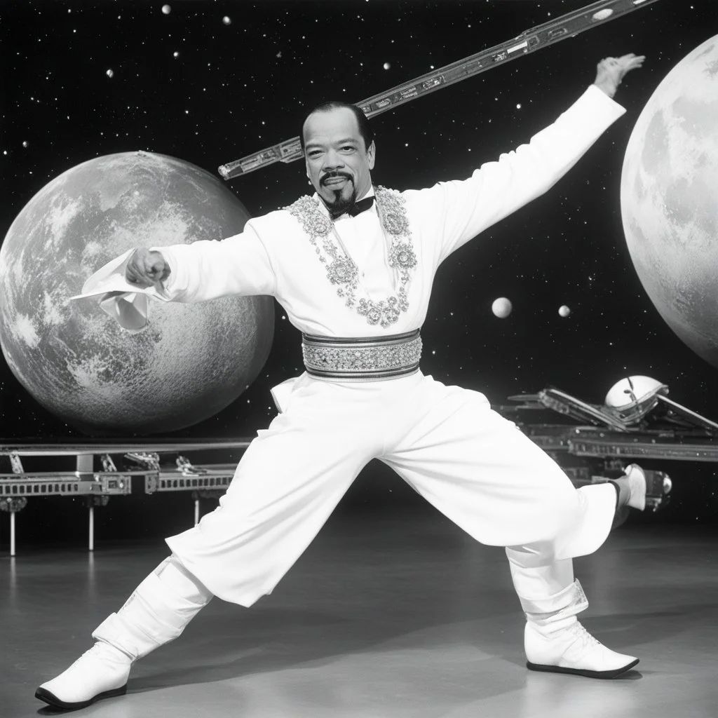 Ice-T as a classical dancer in space, vintage 1970's photo