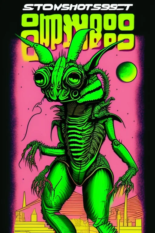 monster grasshopper 70s sci fi art