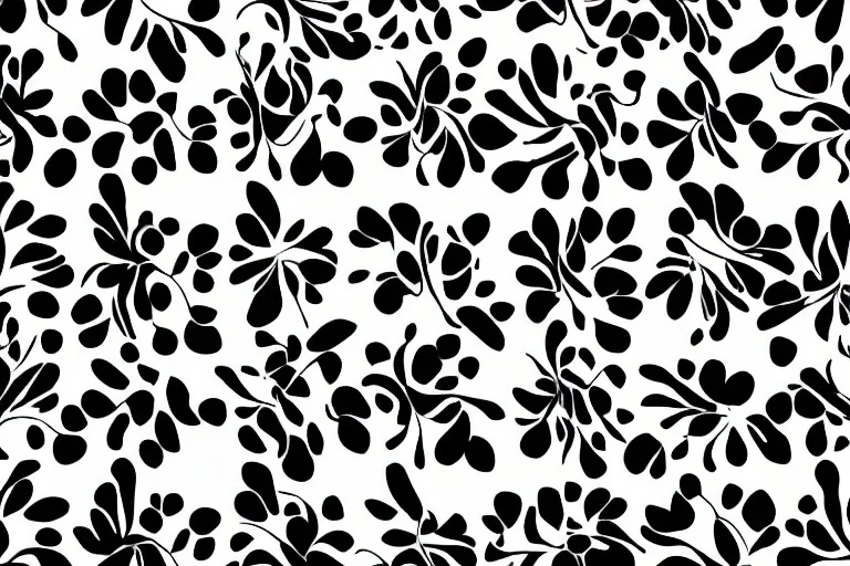 Pattern flowers black and white