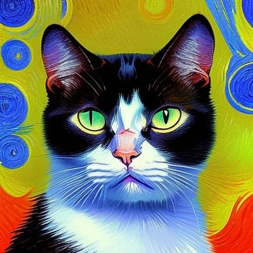 Portrait of a cat by Van Gogh