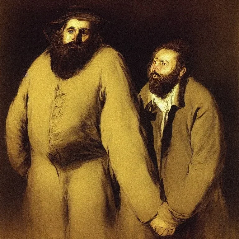 portrait of a depressed bearded man by goya