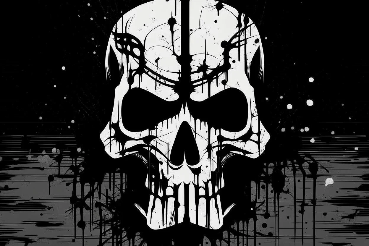 punisher skull the style of banksy