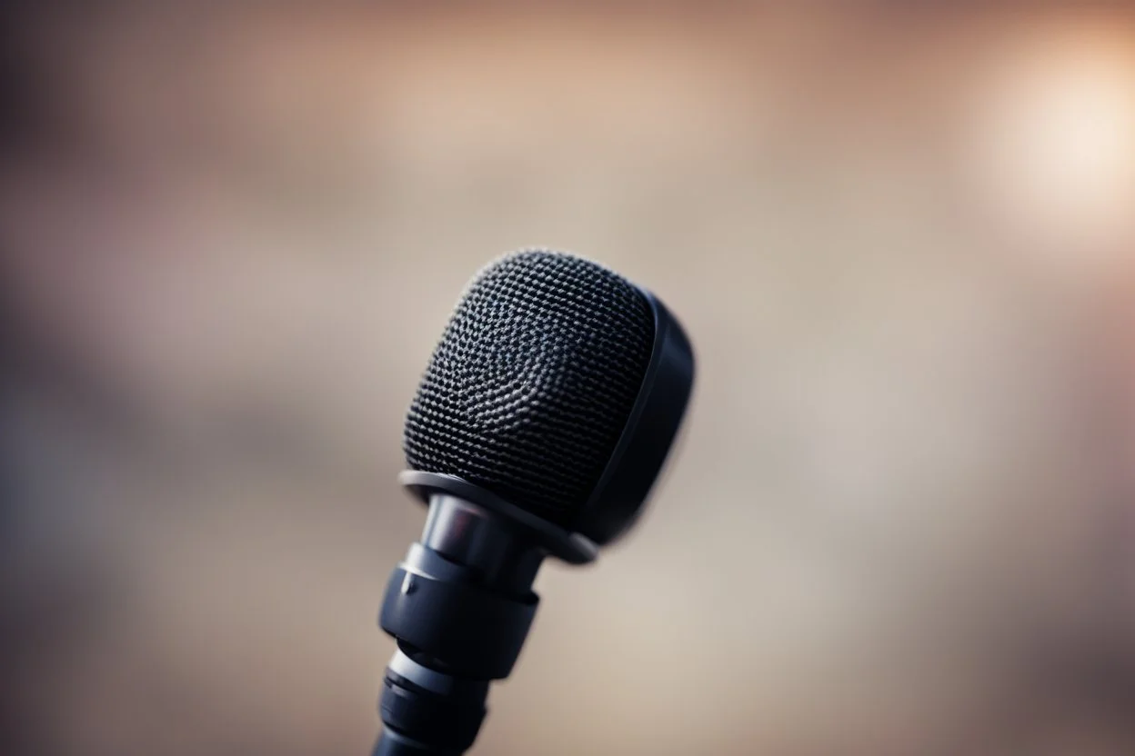 picture of a microphone; blurry background