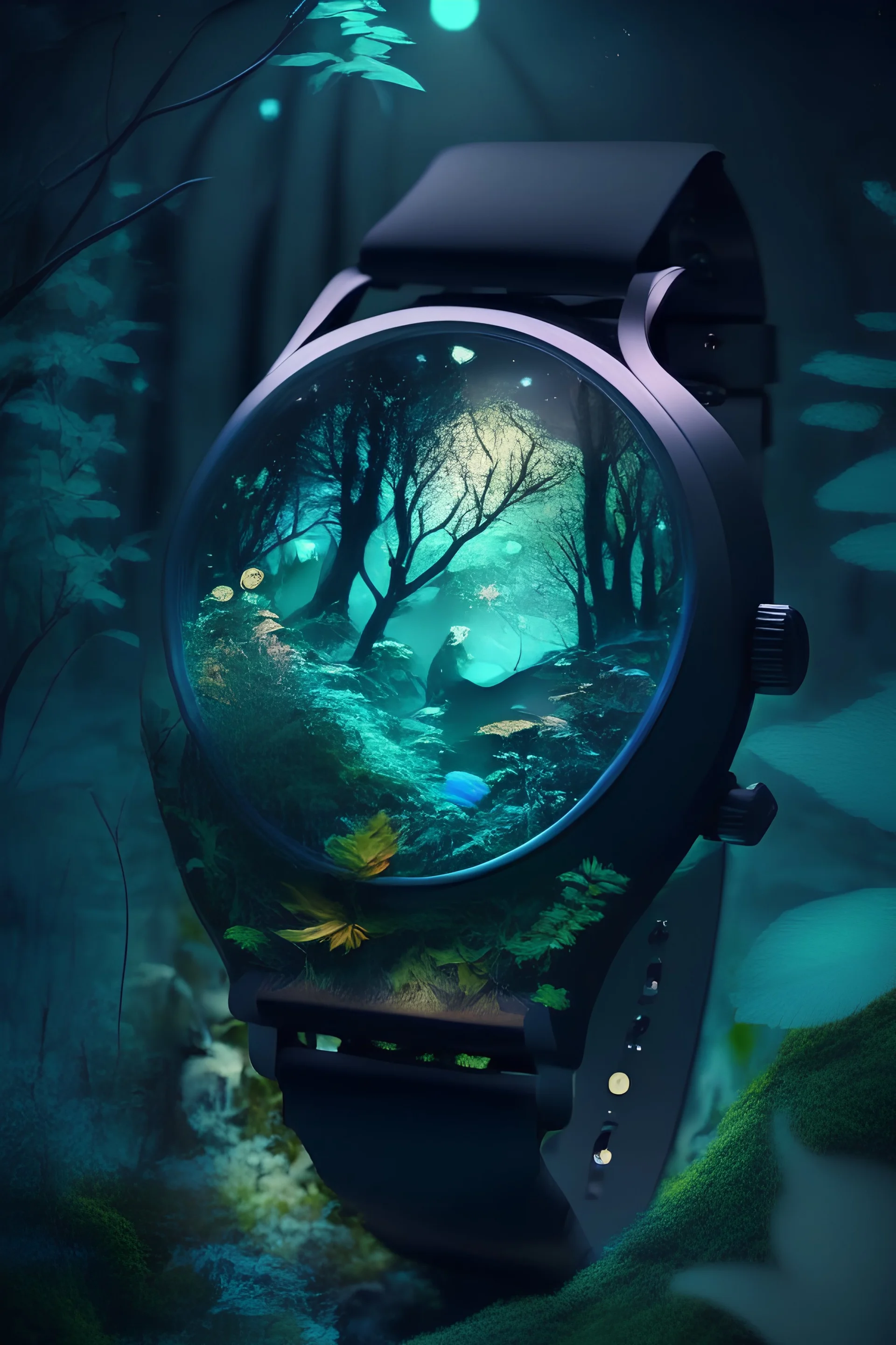 A wrist watch integrated with nature, with night lights