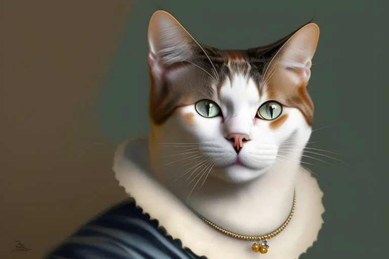 cat with pearl earring, vermeer