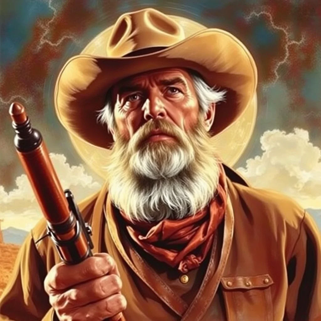 Old Balding Man Western fantasy art