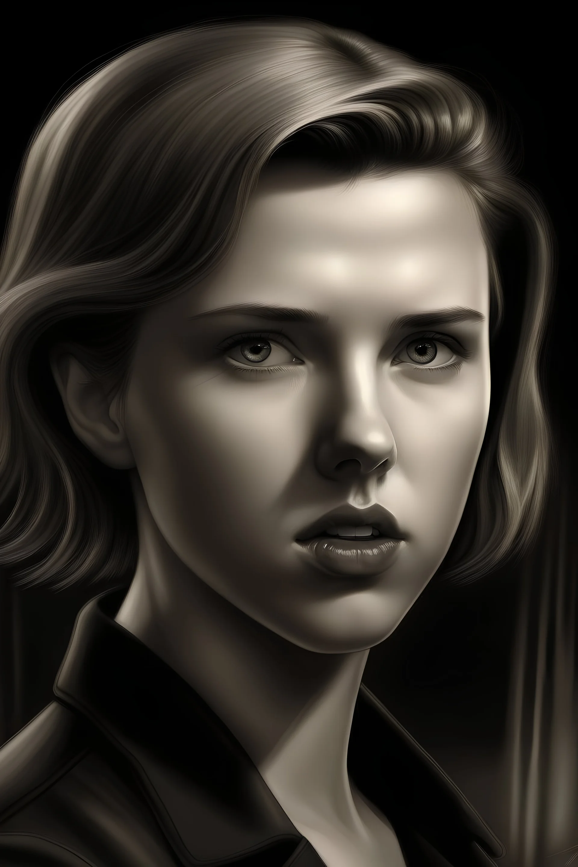 Scarlett Johansson as a attractive evil youth