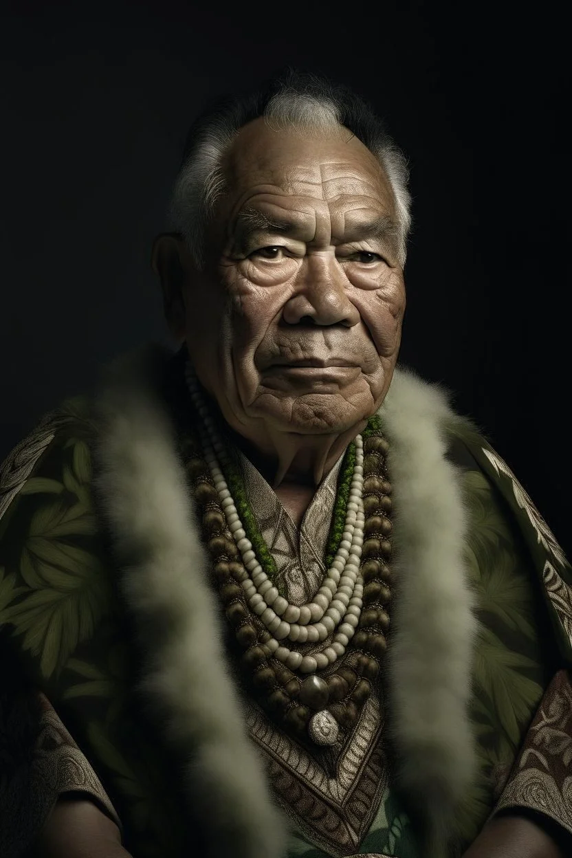 portrait of skinny imperial Tongan king