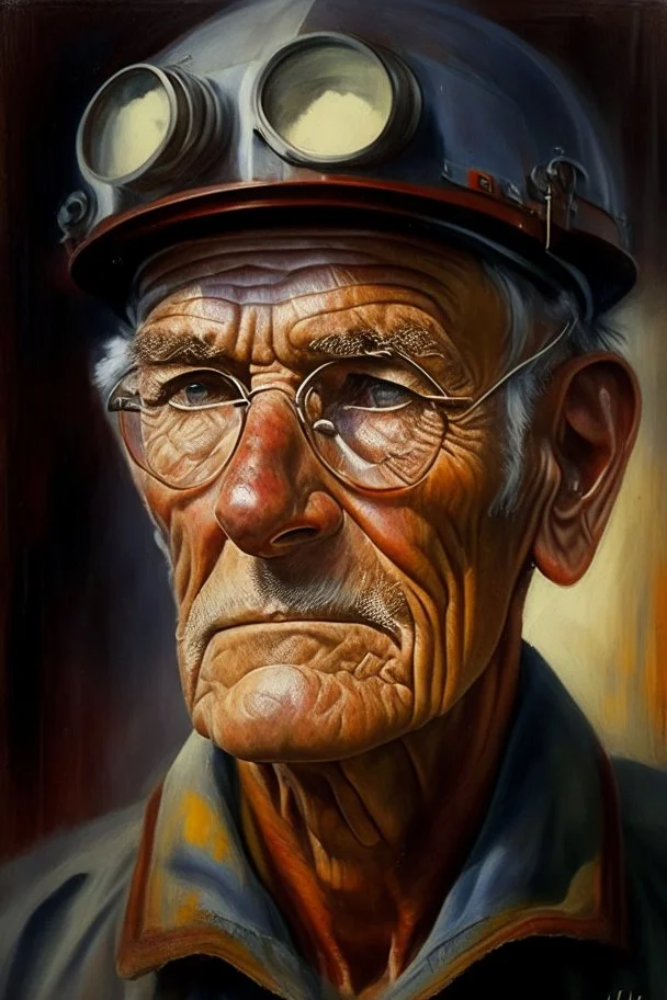 Someone named Hilmar 50 years old, engineer oil painting