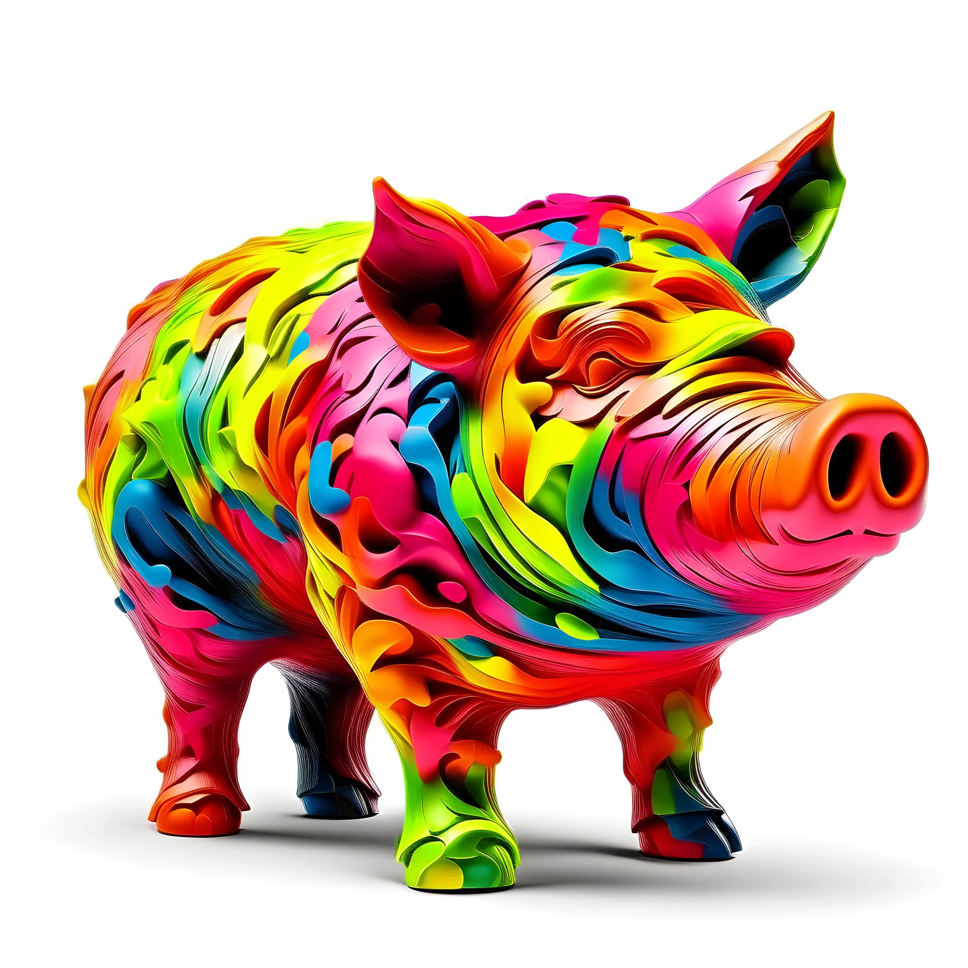 pig shaped brain pig pig colourful