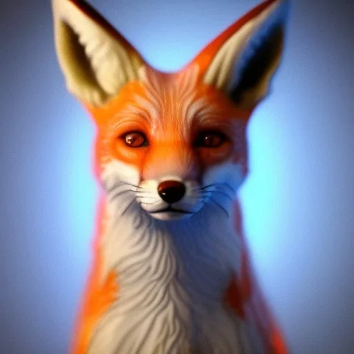 Full body shot of a translucent white marble statue of a fox looking in camera with piercing red ruby eyes and Kintsugi, cracks, opal Kintsugi, opalescent, backlit, ruby red detailed eyes, no blur, ornate, beautiful, red roses all around ethereal design, cinematic by Craig Mullins, artstation, pete morbacher, hyper detailed, volumetric lighting, beautiful, elegant, masterpiece, high detail, artstation, rendering by octane, unreal engine, detailed soft shadows, ethereal, cinematic, --v 4 --v 4