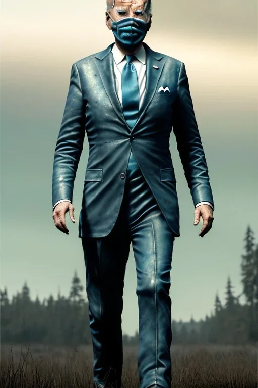 realistic image, joe biden zombie, night, walking twisted, waist up view, 80s, dark ambient, highly detailed, sky background, concept art, unreal engine 5, god rays, ray tracing, RTX, lumen lighting, ultra detail, volumetric lighting, 3d, finely drawn, high definition, high resolution.