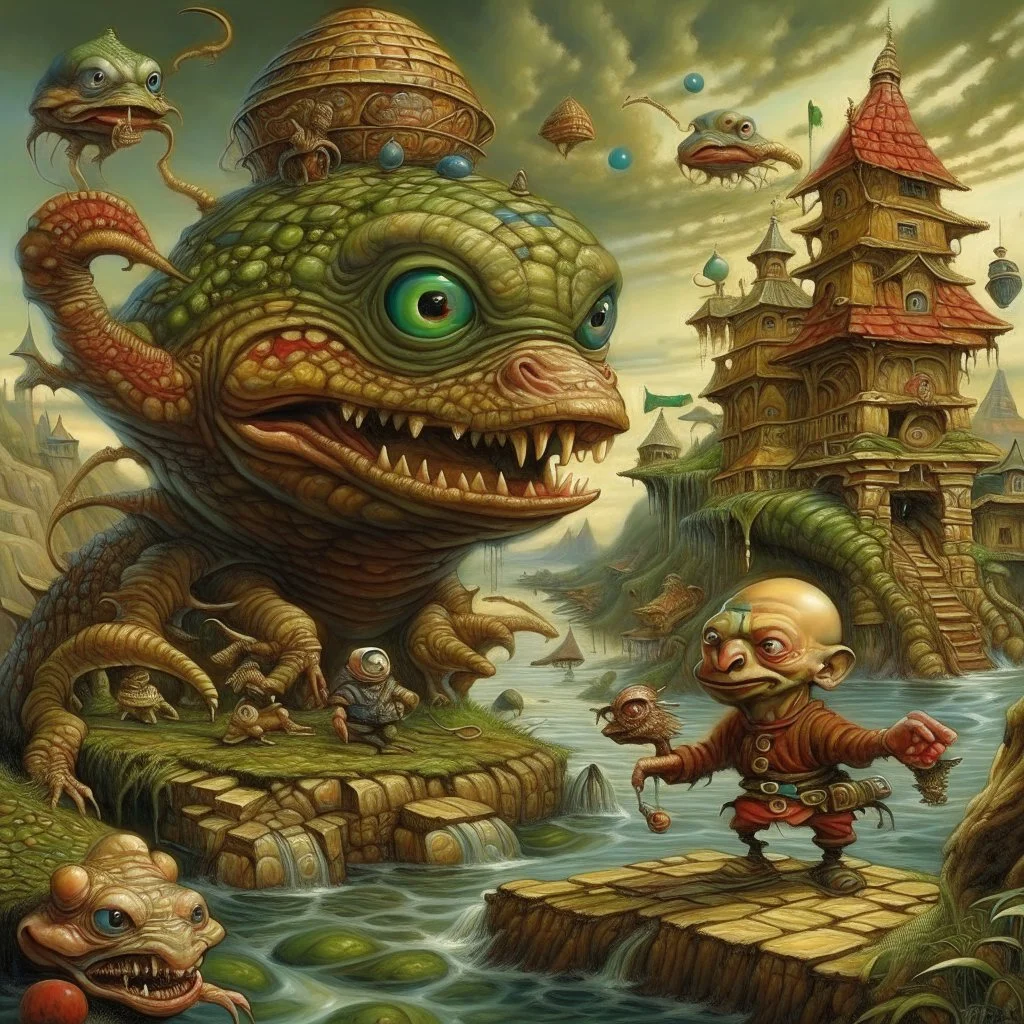 Twas brillig, and the slithy toves Did gyre and gimble in the wabe; All mimsy were the borogoves, And the mome raths outgrabe.highly detailed oil on canvas masterpiece beautiful award winning Unreal Engine very cute Jacek Yerka acrylic art Jean-Baptiste Monge Surrealism Daniel Merriam naoto hattori Catrin Welz-Stein Esao Andrews Ray Caesar Gabriel Pacheco Bridget Bate Tichenor yippy-ty-o-ty-ay The Strangeness of Thomas :-) Anna Zinkeisen