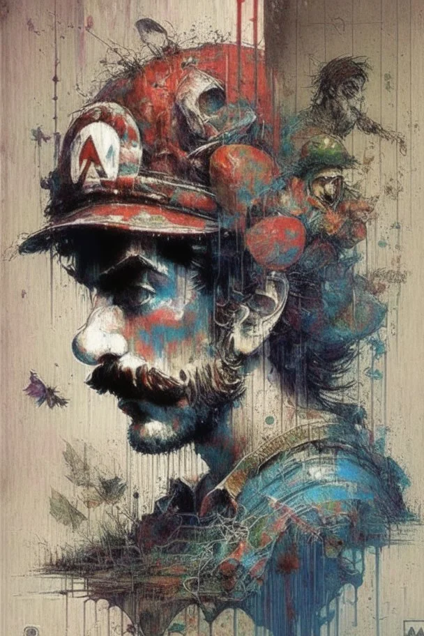 Mario Bros by Carne Griffiths and Alex Ross and Leonardo DaVinci