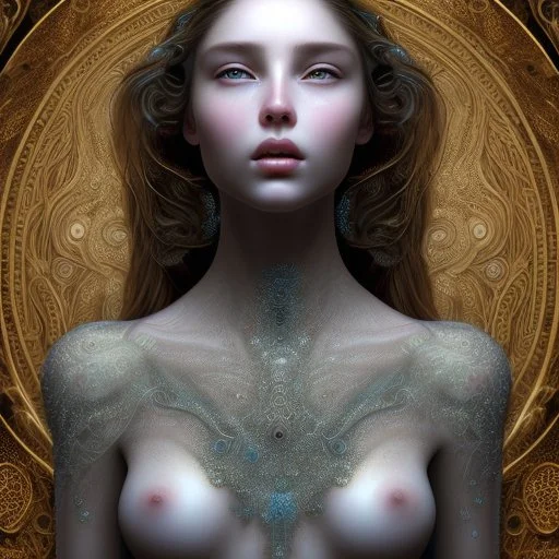 photorealistic beautiful girl RICHLY ADORNED WITH LACE completely made by transparent drops of water, reflecting a blue light, ULTRA detailed; CORRECT anatomy, FACE and eyes, STYLE by JEAN BAPTISTE MONGE, H.R. Giger, MICHELANGELO, Gustave Dore, LEONARDO DA VINCI, CARAVAGGIO, GOYA, insanely detailed and intricate, hypermaximalistic, HIGH DEFINITION AND DETAILED