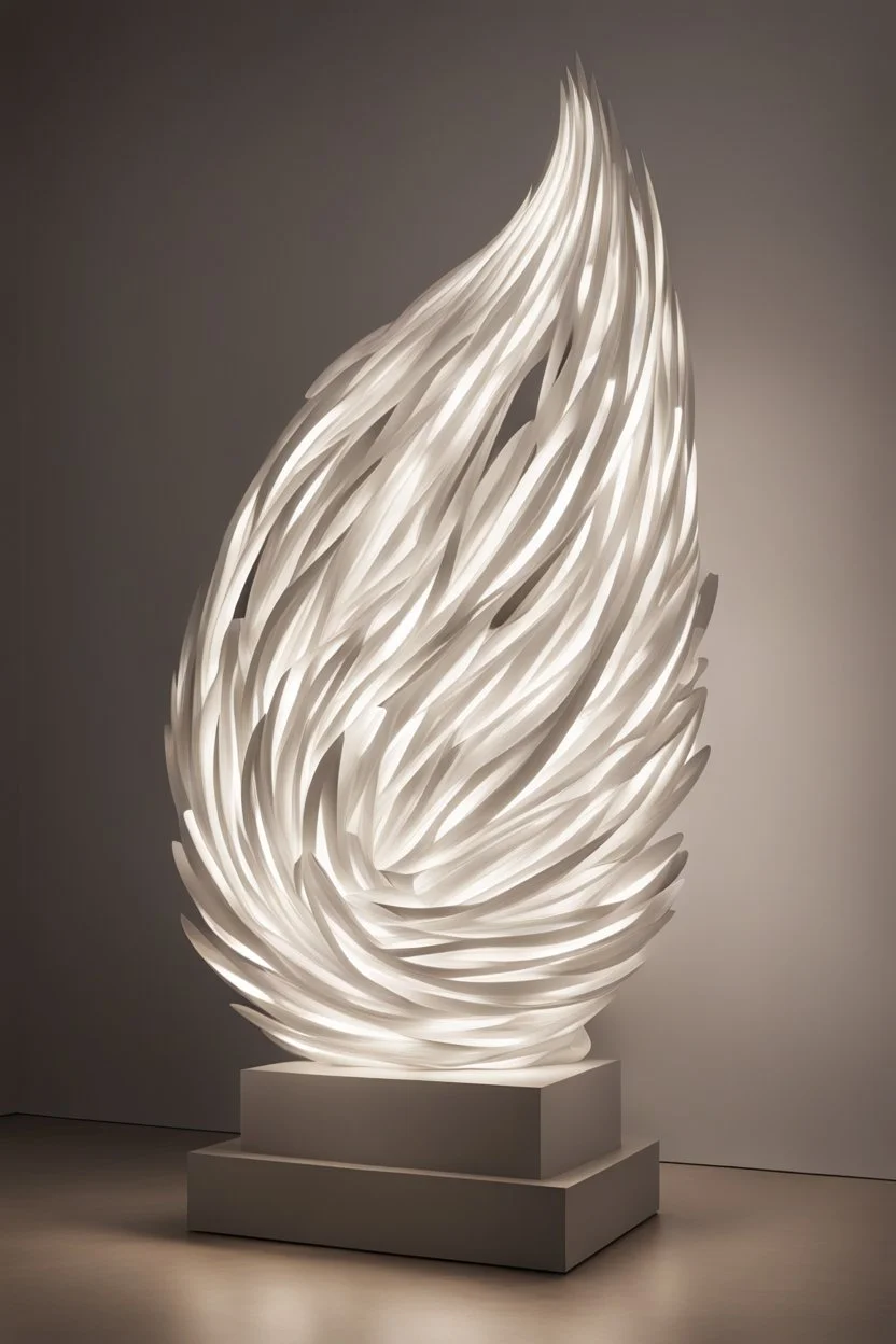 the sculpture is unusual in the form of light