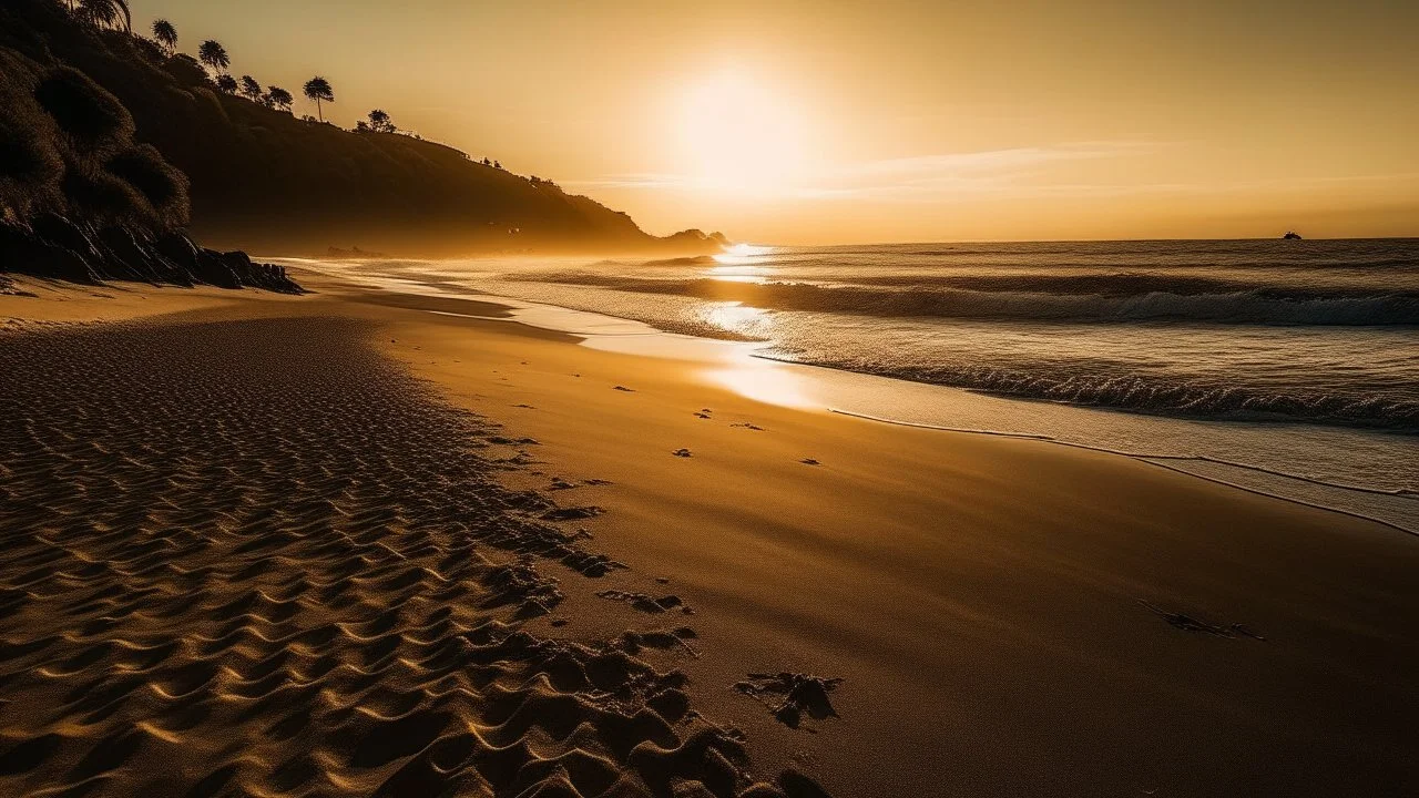 beach during the golden hour, Canon RF 16mm f:2.8 STM Lens, hyperrealistic photography, style of unsplash and National Geographic