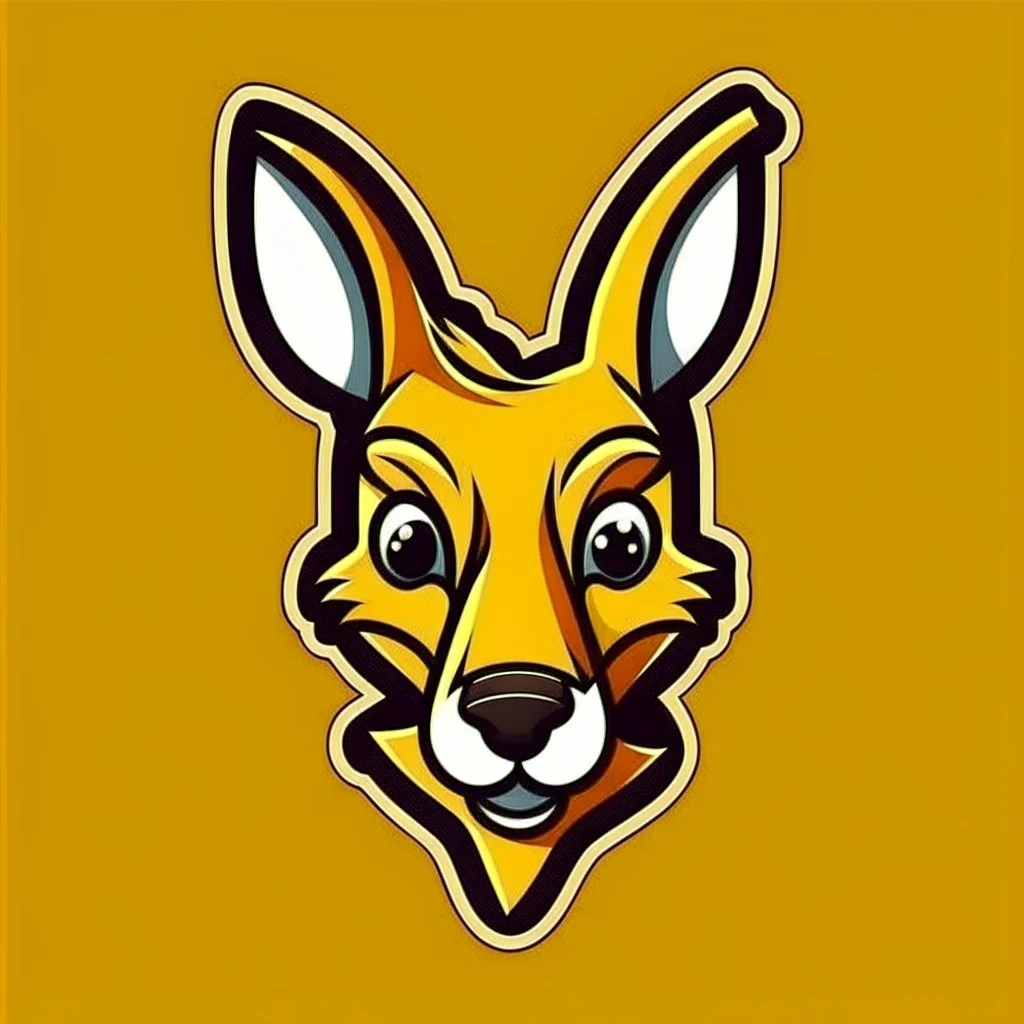 Kangaroo Mascot Logo in the style of 1997 pop culture, Fancy, Professional, Hotel Logo.