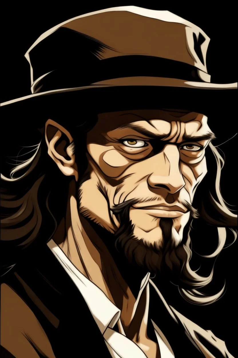 Portrait of Rob Lucci, from One Piece manga, Caravaggio style