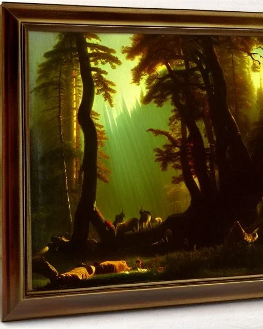 Leben im epischen wald von albert bierstadt