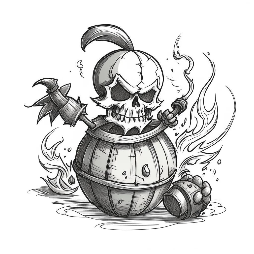 sketch pirate bomb