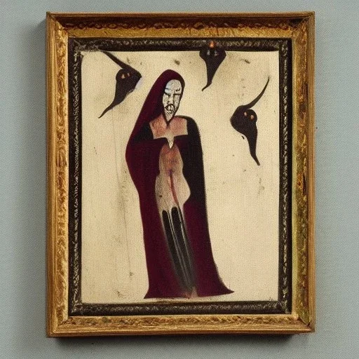 Pintura antigua vampira