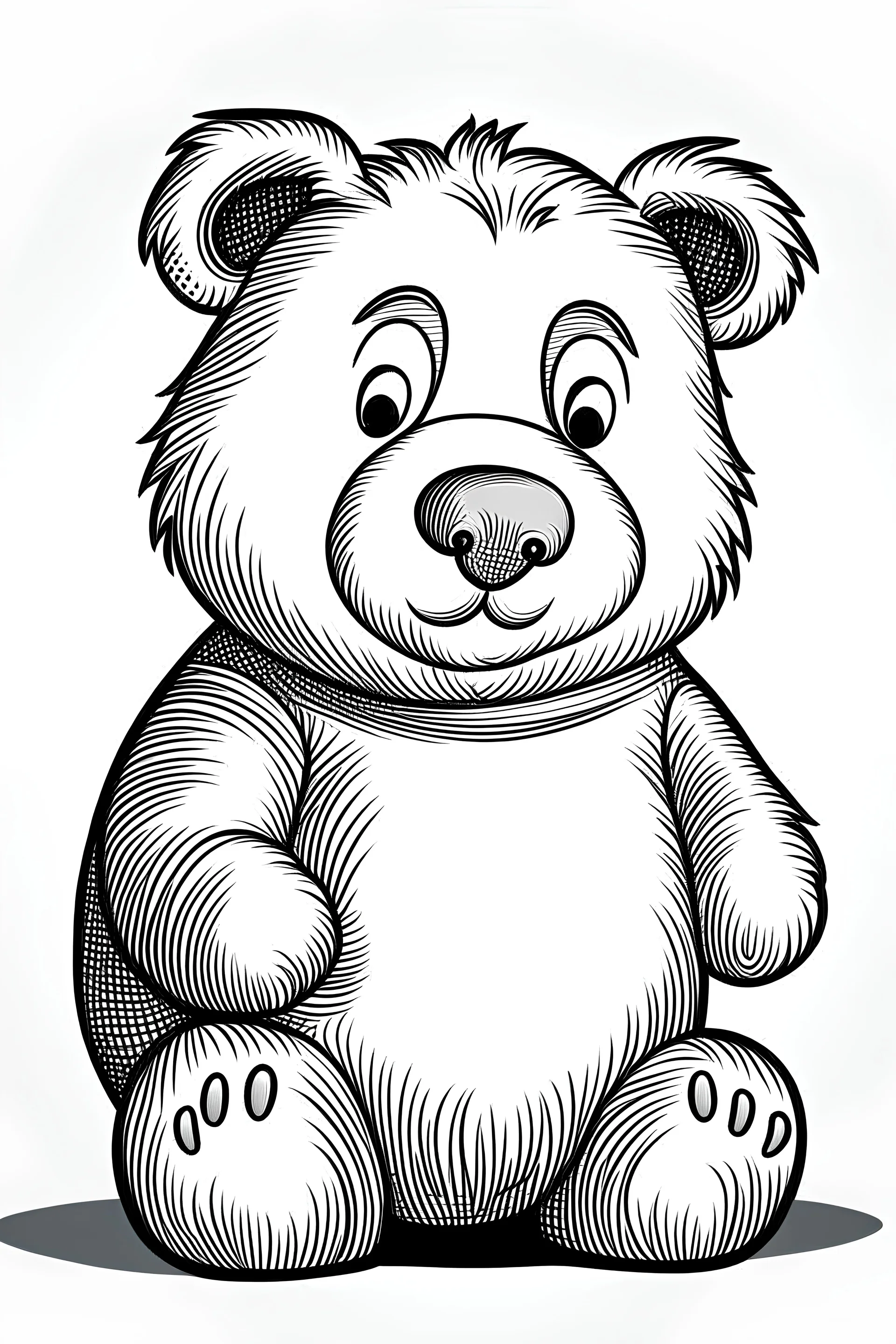 Caricature bear colorless