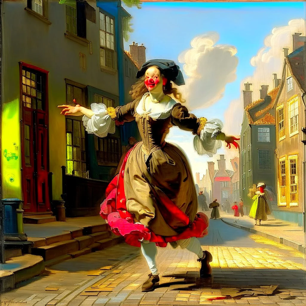 woman dancing in the street Rembrandt