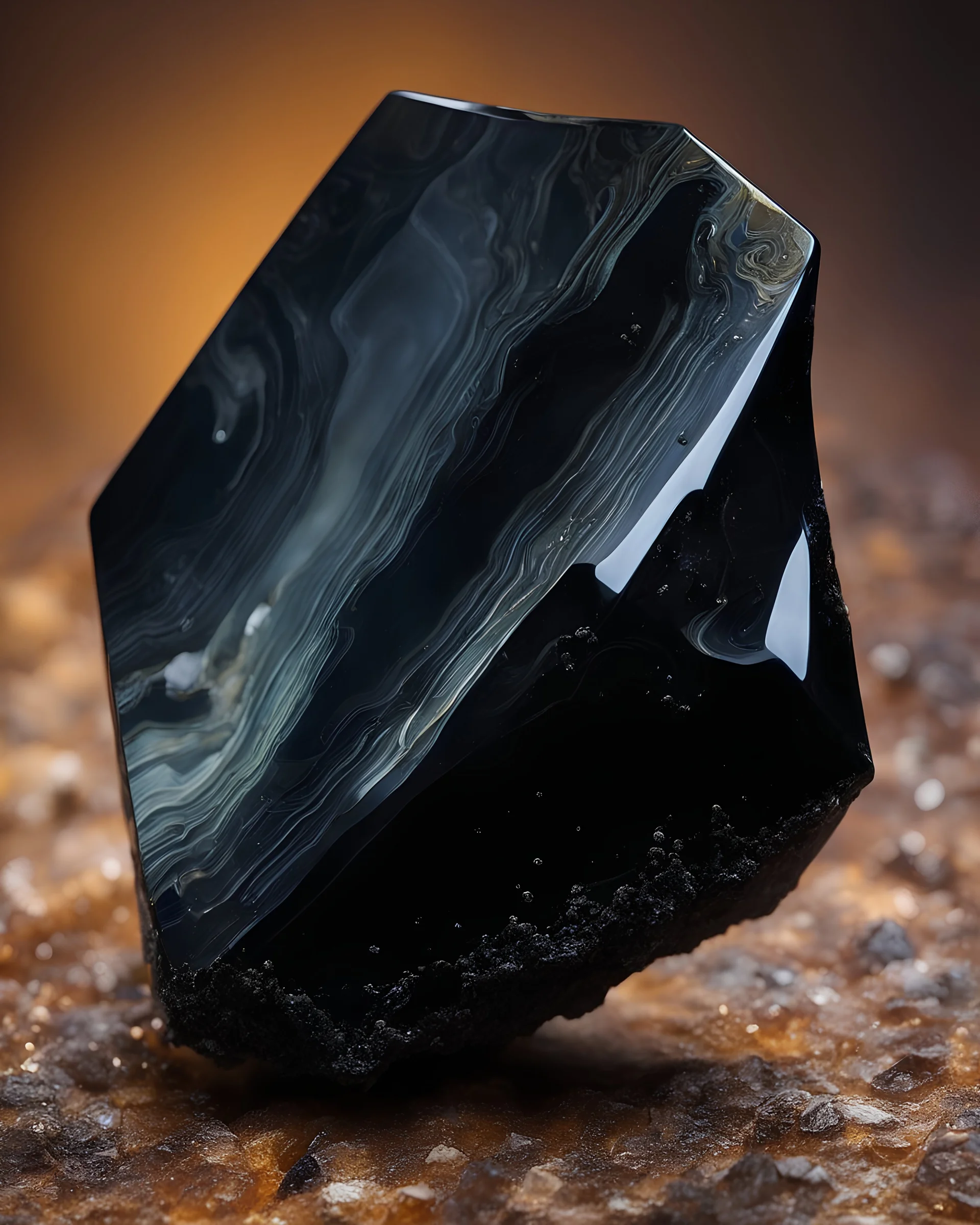 A piece of Onyx mineral, realistic, ultra detailed, well defined, a masterpiece, photo realistic, on a spectacular solid color background, sharp photography with sharp focus, high definition, centered image, full body length