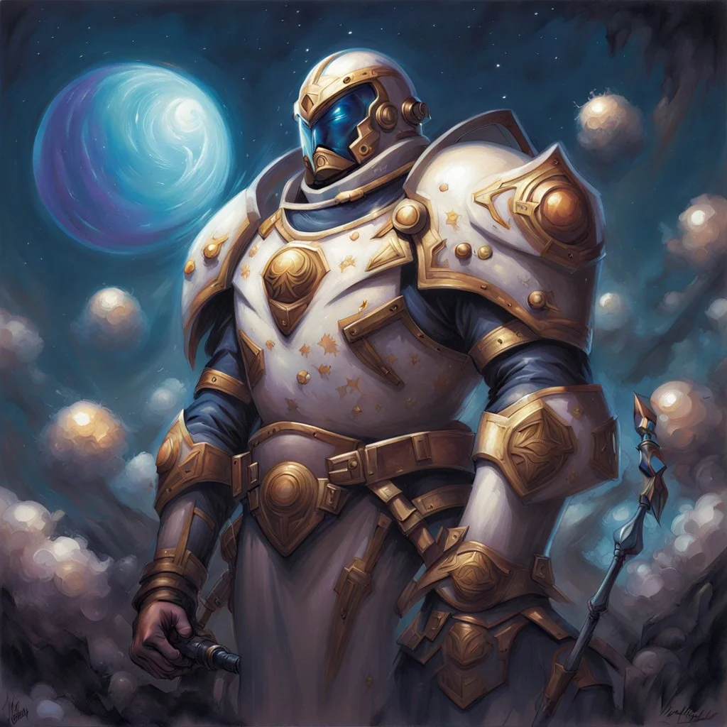 heroic fantasy galactic paladin 90's tcg art 90's tcg art