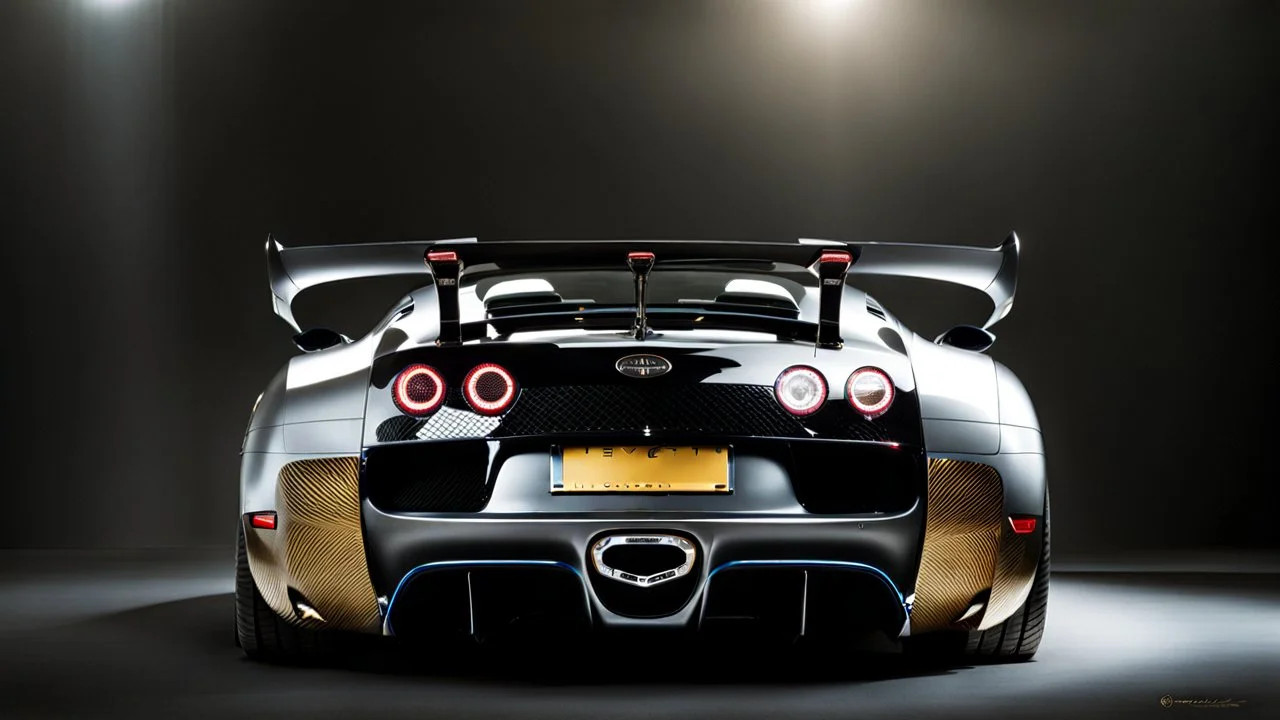 mansory bodykit Bugatti Veyron with high spoiler, rear view, desktop wallpaper, 4K, Cinematic