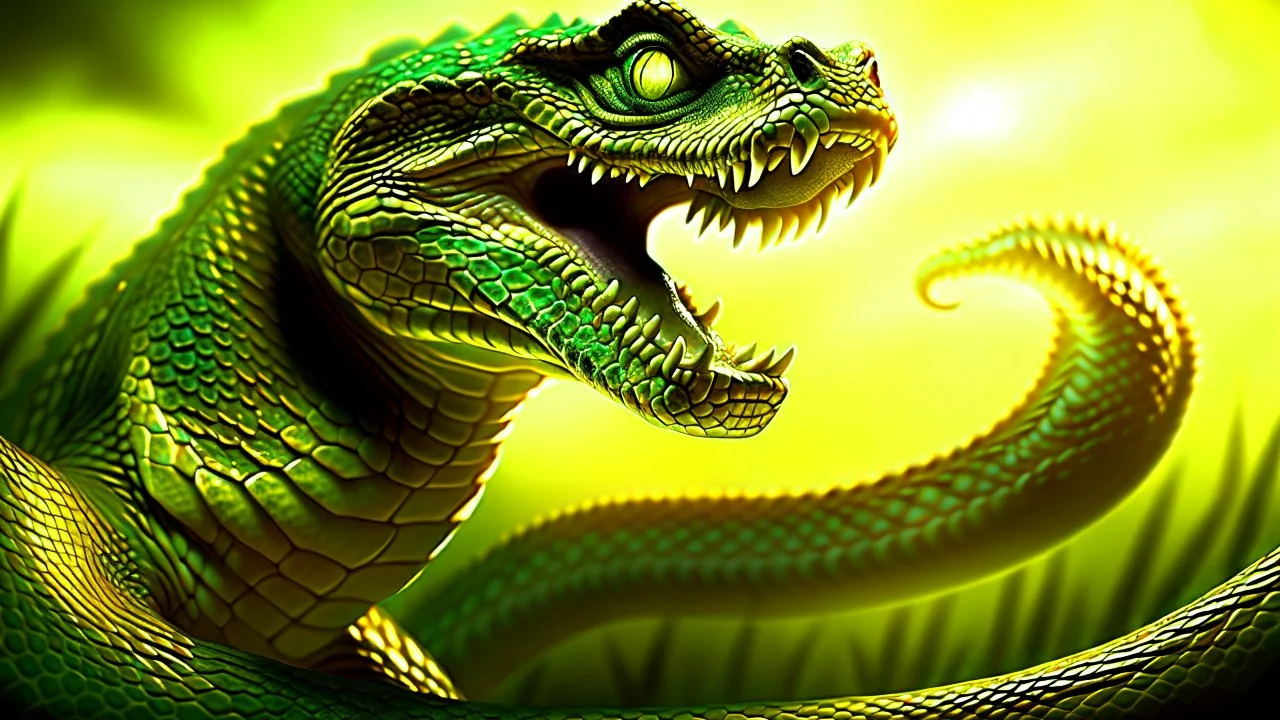 huge angry green anaconda and fierce dragon confrontational, intricately detailed faces, professional photography, a breathtaking background, natural environment, cinematic side light, medium shot on DSLR 64 megapixels sharp focus, canon lens, realistic, concept art, 16k resolution