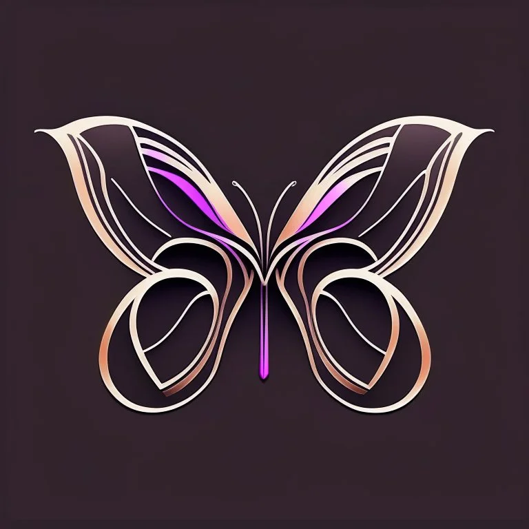 symetry!!, butterfly!!, logo, NFT, curves, lines, simple, gradient, creative