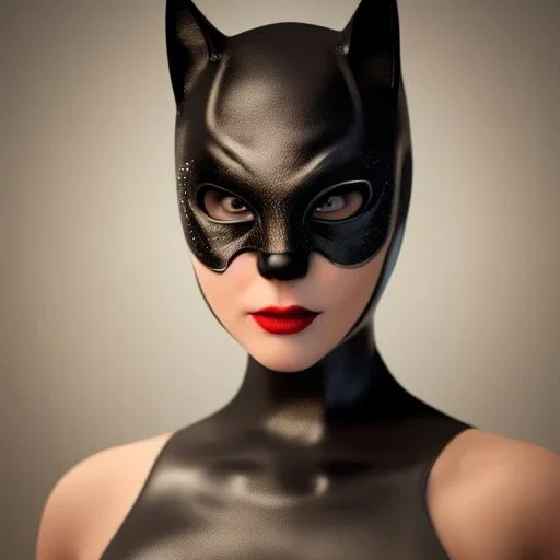 Mystery catwoman mask,Ambiance dramatique, art background, dramatic lighting, volumetric lighting, hyperrealisme, 8k, high quality, lot of details, fit within portrait