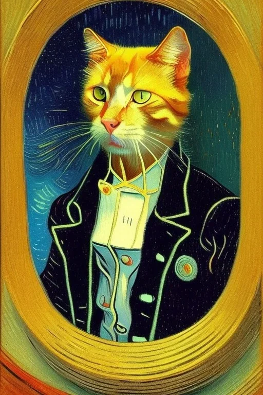 Portrait of a cat by Van Gogh