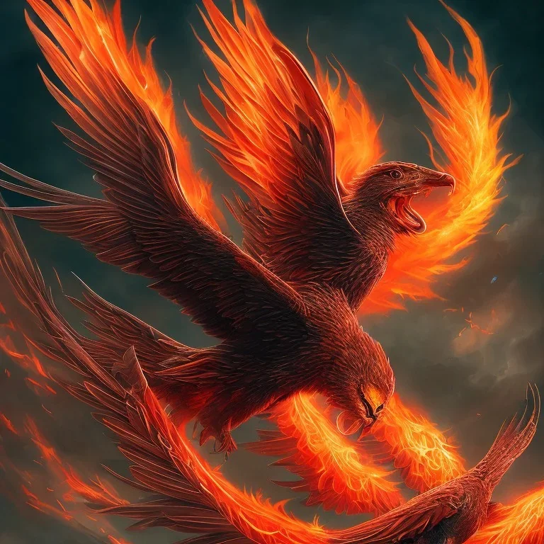 a detailed illustration of a black and red phoenix sitting on a branch of a tree, phoenix wallpaper, luminescent body, glinting wings, full body, symmetrical body, realistic, glowing wings, sharp focus, meticulously detailed, soft evening sky, 64k