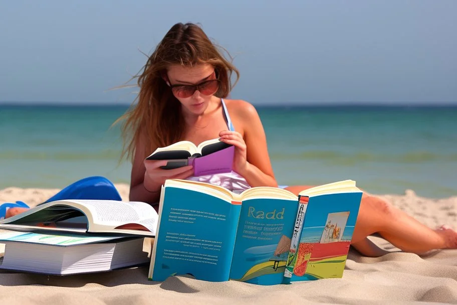 reading on the beach