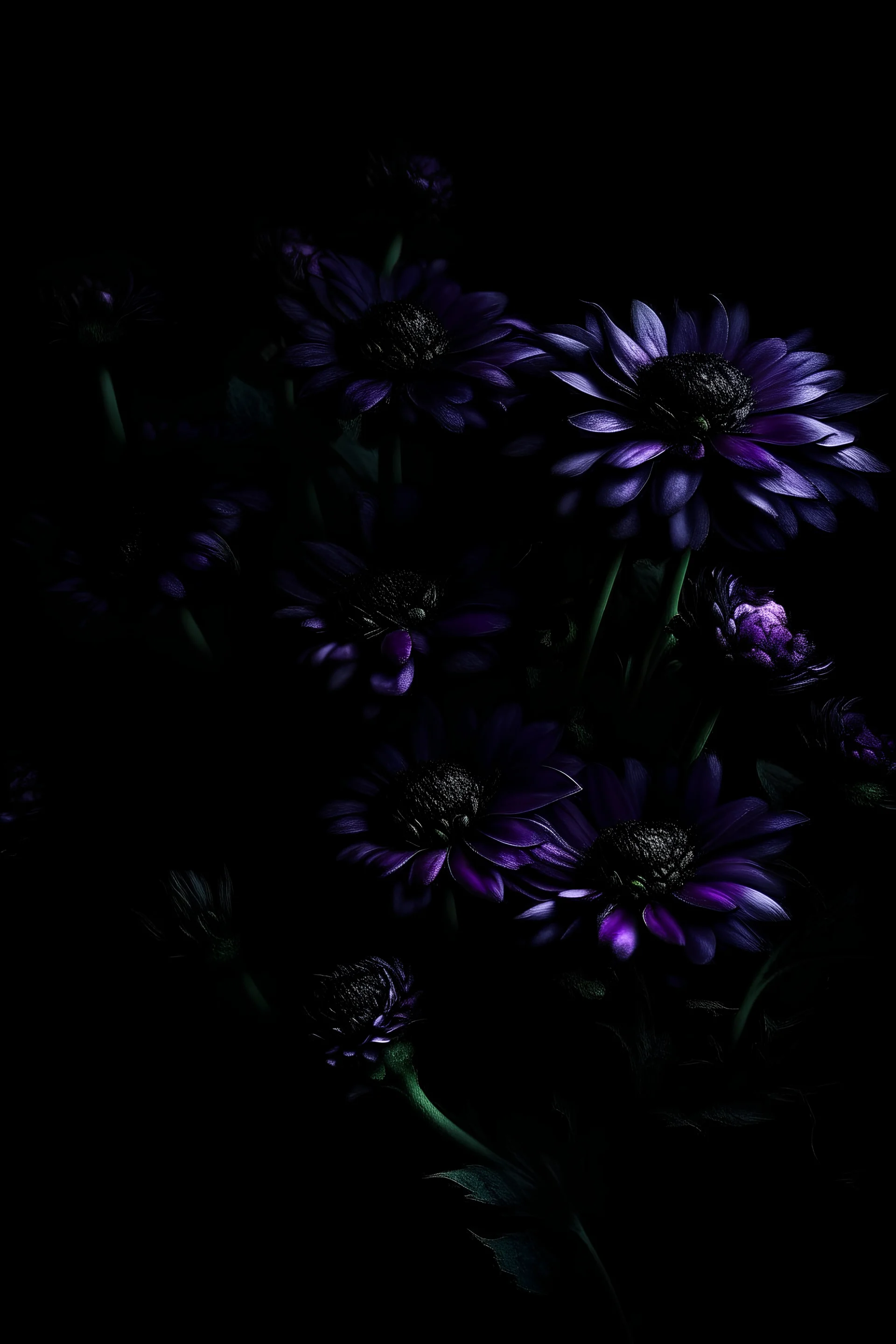 purple flowers, dark, darkness, sexy, beautiful