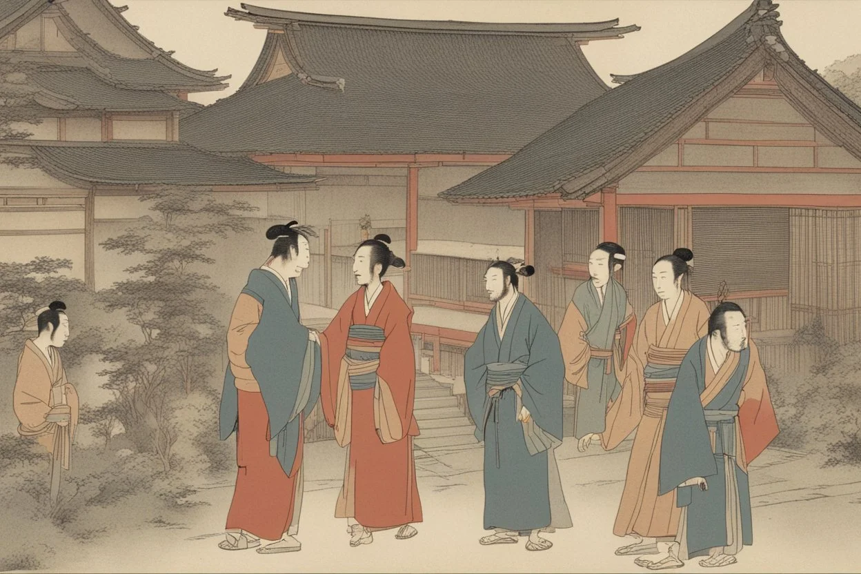 اشخاص وبيوت من اليابان القديمه