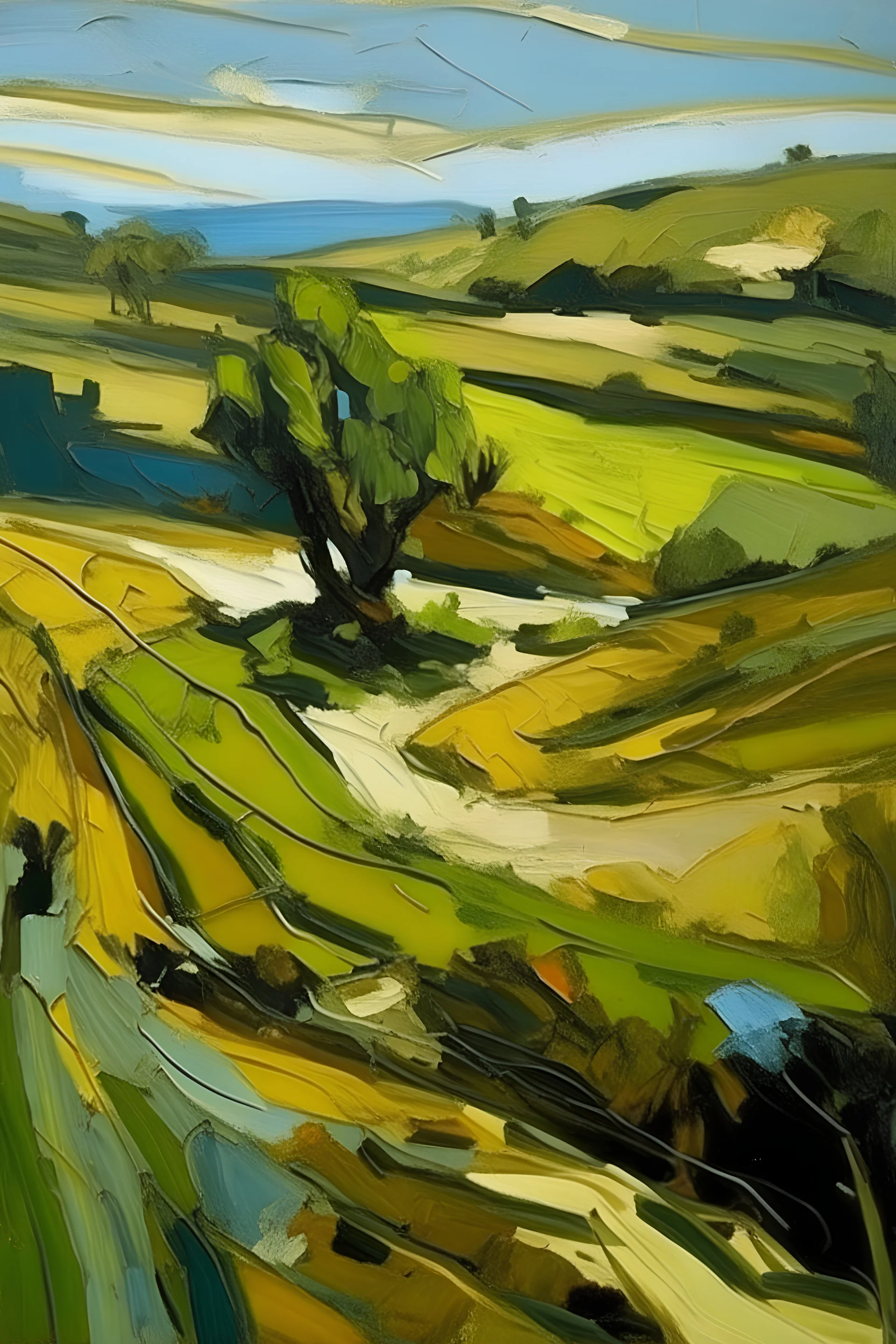 Frank Auerbach painting of a landscape Minimalist Landscape