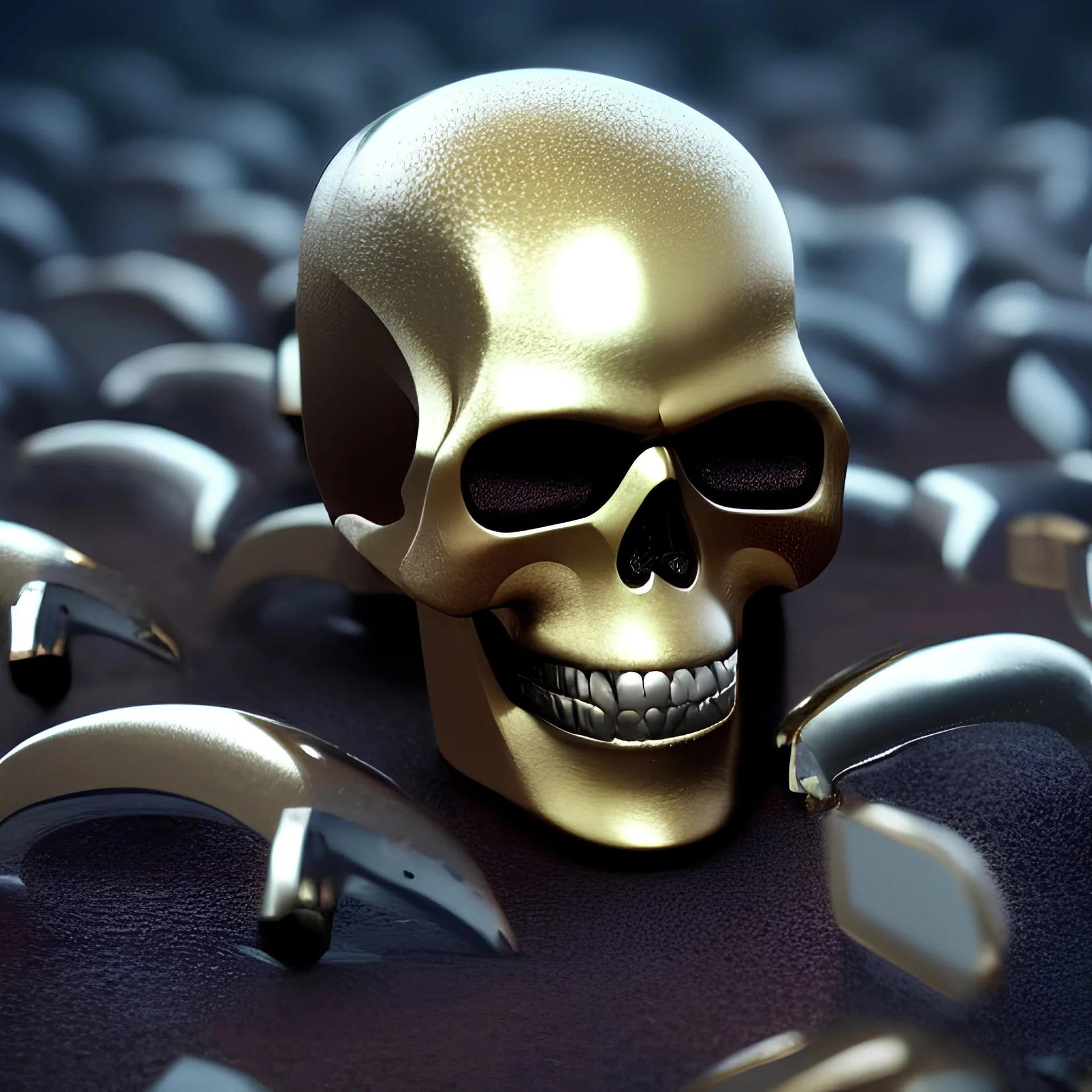  octane render, 8k, high detail, droid, android skull, metallic, full figure, fit in board