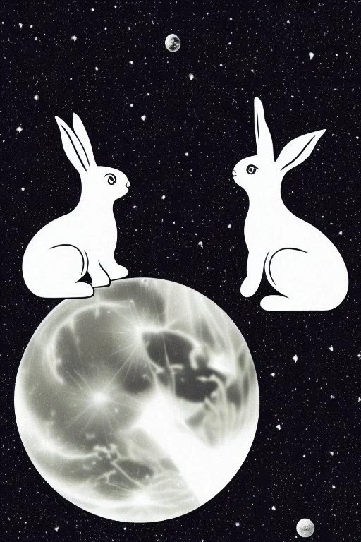 Two rabbits that live on the moon