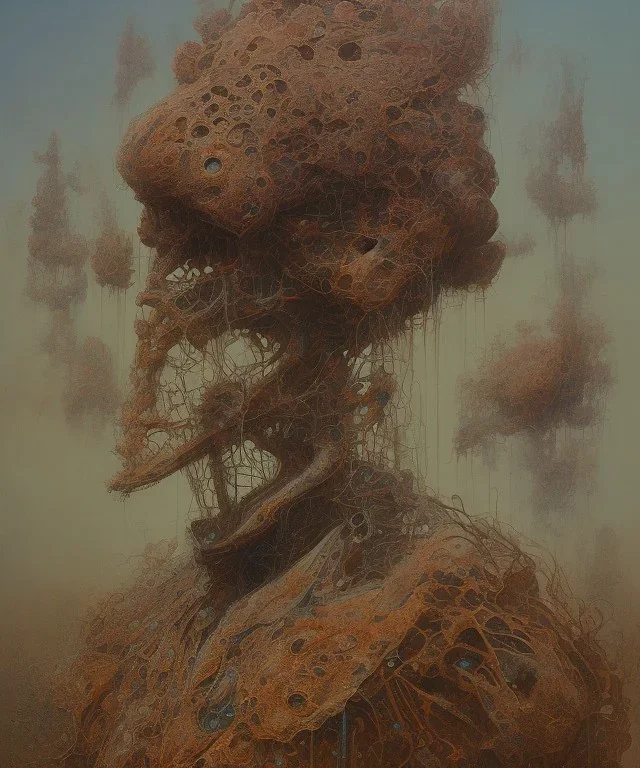 neural network. oil on canvas, beksinski