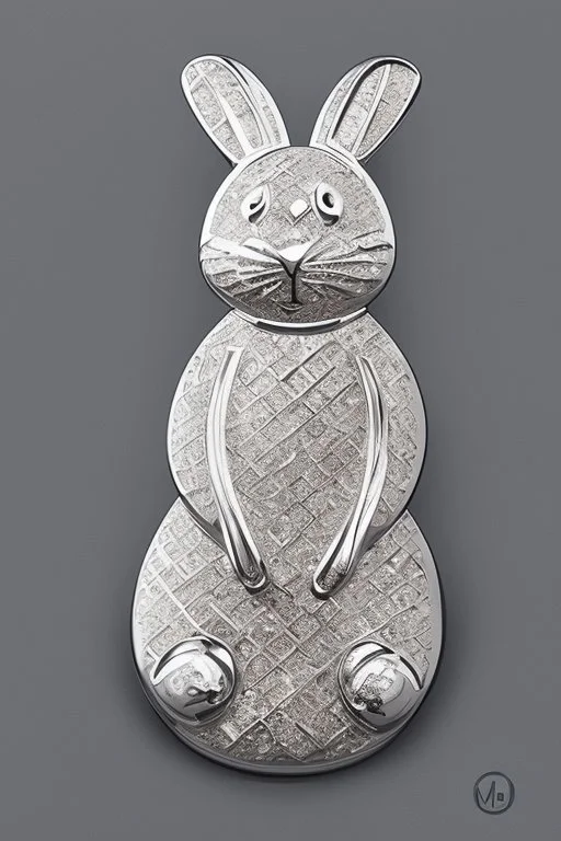 White gold rabbit brooch