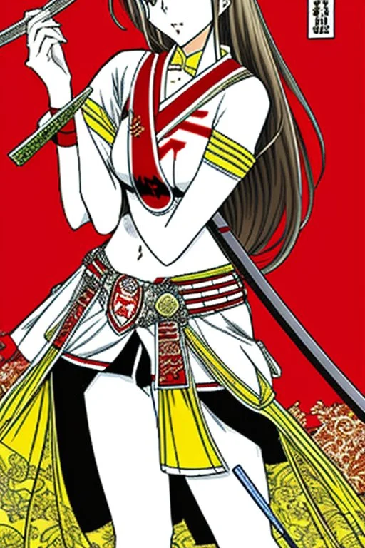 Manga Yui Hatano dressed as a samurai